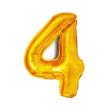 Opakowanie Balon foliowy złota cyfra '4'