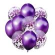 Opakowanie Balony fiolet metalik i konfetti 10szt
