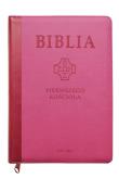 Okładka książki Biblia pierwszego Kościoła różowa z paginatorami