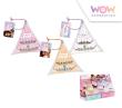 Opakowanie Bransoletki z przesłaniem WOW trójkąt mix wzorów  WOW00007