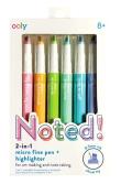 Opakowanie Cienkopisy z zakreślaczami 2w1 Noted!