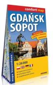 Comfort! map Gdańsk Sopot 1:26 000 plan mini 2023. Autor:   Praca zbiorowa. Dadada.pl Okładka książki Comfort! map Gdańsk Sopot 1:26 000 plan mini 2023