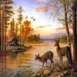 Opakowanie Diamentowa mozaika jelenie nad jeziorem landshaft  NO-1007352