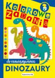 Dinozaury. Kolorowe zadania do rozwiązywania. Autor: Opracowanie zbiorowe. Dadada.pl Okładka książki Dinozaury. Kolorowe zadania do rozwiązywania