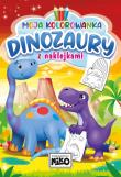 Dinozaury. Moja kolorowanka z naklejkami. Autor: Artur Rajch. Dadada.pl Okładka książki Dinozaury. Moja kolorowanka z naklejkami