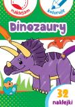 Dinozaury. Naklejam i koloruję. Autor: Małecki Aleksander. Dadada.pl Okładka książki Dinozaury. Naklejam i koloruję