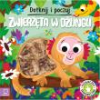 Dotknij i poczuj. Zwierzęta w dżungli. Książeczka sensoryczna. Autor: Grażyna Wasilewicz. Dadada.pl Okładka książki Dotknij i poczuj. Zwierzęta w dżungli. Książeczka sensoryczna