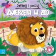 Dotknij i poczuj. Zwierzęta w zoo. Książeczka sensoryczna. Autor: Grażyna Wasilewicz. Dadada.pl Okładka książki Dotknij i poczuj. Zwierzęta w zoo. Książeczka sensoryczna