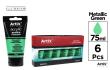 Opakowanie Farba akrylowa metaliczna zielona 75ml (6szt)
