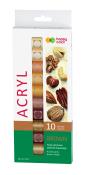 Farba akrylowa zestaw 12 ml x 10 kolorów odcienie brązowego Happy Color. Wydawca: HAPPY COLOR. Dadada.pl Opakowanie Farba akrylowa zestaw 12 ml x 10 kolorów odcienie brązowego Happy Color