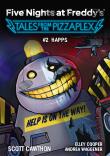 Five Nights at Freddy's: Tales from the Pizzaplex. HAPPS Tom 2. Autor: Scott Cawthon, Waggener Andrea, Cooper Elley. Dadada.pl Okładka książki Five Nights at Freddy's: Tales from the Pizzaplex. HAPPS Tom 2