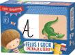 Gra Feluś i Gucio poznają literki. Autor: Justyna Kesler. Dadada.pl Okładka książki Gra Feluś i Gucio poznają literki
