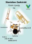 Gram z pasją na trombone cornetta in B batteria. Autor: Stanisław Zaskórski. Dadada.pl Okładka książki Gram z pasją na trombone cornetta in B batteria
