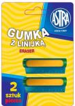 Opakowanie Gumka i linijka 5cm 2w1 Astra blister 2 sztuki