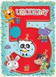 Opakowanie Karnet B6 Urodziny 5 - Zwierzaki