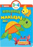 Okładka książki Koloruj i naklejaj. Morskie zwierzęta