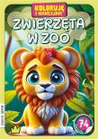 Koloruję i naklejam, Zwierzęta w zoo. Autor:   Praca zbiorowa. Dadada.pl Okładka książki Koloruję i naklejam, Zwierzęta w zoo