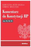 Okładka książki Komentarz do Konstytucji RP art. 92, 93, 94