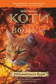 Koty-Voyaky Tsykl 1 Knyha 4 Zdiymayetsya Burya. Autor: Erin Hunter. Dadada.pl Okładka książki Koty-Voyaky Tsykl 1 Knyha 4 Zdiymayetsya Burya