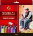 Opakowanie Kredki ołówkowe akwarelowe Mondeluz Koh-i-Noor 36 kolorów + pędzel 3712