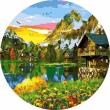 Opakowanie Malowanie po numerach okrągłe - Wieś nad jeziorem