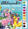 Malowanka z farbkami i pędzelkiem. Kucyki. Autor: Kaczyńska Agata. Dadada.pl Okładka książki Malowanka z farbkami i pędzelkiem. Kucyki