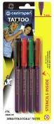 Opakowanie Marker do tatuażu 4 kolory + szablon