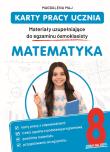 Matematyka. Karty pracy ucznia. Materiały uzupełniające do egzaminu ósmoklasisty. Autor: Magdalena Maj. Dadada.pl Okładka książki Matematyka. Karty pracy ucznia. Materiały uzupełniające do egzaminu ósmoklasisty