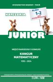 Matematyka z wesołym kangurem Poziom Junior 2024. Autor:   Praca zbiorowa. Dadada.pl Okładka książki Matematyka z wesołym kangurem Poziom Junior 2024