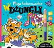 Moja kolorowanka. W dżungli. Kredka segmentowa. Autor: Kaczyńska Agata. Dadada.pl Okładka książki Moja kolorowanka. W dżungli. Kredka segmentowa