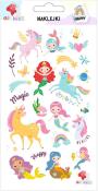 Opakowanie Naklejki dla dzieci Tęczowe jednorożce syrenki