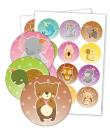 Opakowanie Naklejki do szafki - Zwierzaki z tłem 60mm 24szt.