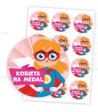 Opakowanie Naklejki Dzień Kobiet - Kobieta na medal 60mm 24sz