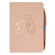 Opakowanie Notes 11x16,5cm z długopisem Rose Gold