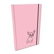 Opakowanie Notes A5 gładki z gumką Soft Touch lakier UV buldog róż pastel