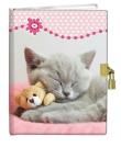 Opakowanie Pamiętnik z kłódką 13x18 Śpiący Kotek 60K gładki