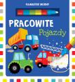 Pracowite pojazdy. Flamaster wodny. Autor: Opracowanie zbiorowe. Dadada.pl Okładka książki Pracowite pojazdy. Flamaster wodny