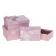 Opakowanie Pudełko prezentowe z kokardą 3szt różowy ROZETTE