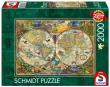Opakowanie Puzzle 2000 Mapa świata i mityczne stworzenia