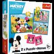 Opakowanie Puzzle 2w1 + memos Poznaj bohaterów Disney TREFL