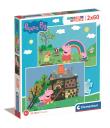 Opakowanie Puzzle 2x60 Super Kolor Peppa Pig