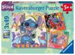 Opakowanie Puzzle dla dzieci 2D 3x49 Disney Stitch