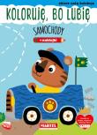 Samochody. Koloruję, bo lubię. Autor: Natasza Korpik. Dadada.pl Okładka książki Samochody. Koloruję, bo lubię