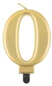 Opakowanie Świeczka cyferka 0 Beauty&Charm metalik złota 8cm