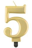 Opakowanie Świeczka cyferka 5 Beauty&Charm metalik złota 8cm