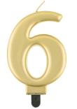 Opakowanie Świeczka cyferka 6 Beauty&Charm metalik złota 8cm