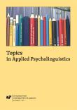 Topics in Applied Psycholinguistics. Autor: red. Danuta Gabryś-Barker. Dadada.pl Okładka książki Topics in Applied Psycholinguistics