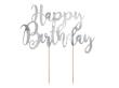 Opakowanie Topper na tort Happy Birthday srebrny 22,5cm