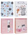 Opakowanie Torebka ozdobna Kotki 18x24x8cm mix ROZETTE 12 szt
