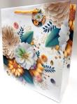 Opakowanie Torebka ozdobna matowa 35x37x12cm białe kwiaty